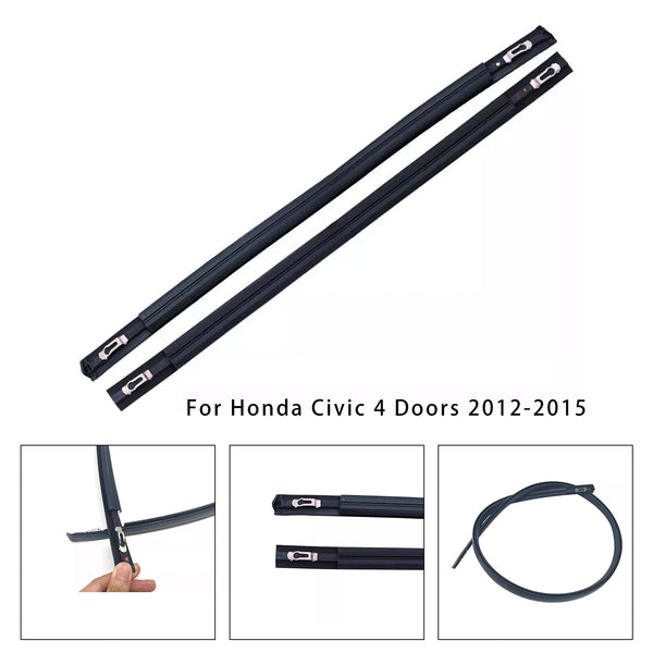 2012-2015 Honda Civic 4 Doors Civic Sedan 2PCS Roof Drip Molding Trim Left & Right Side 74316-TR0-A01 74306-TR0-A01Rubber Generic
