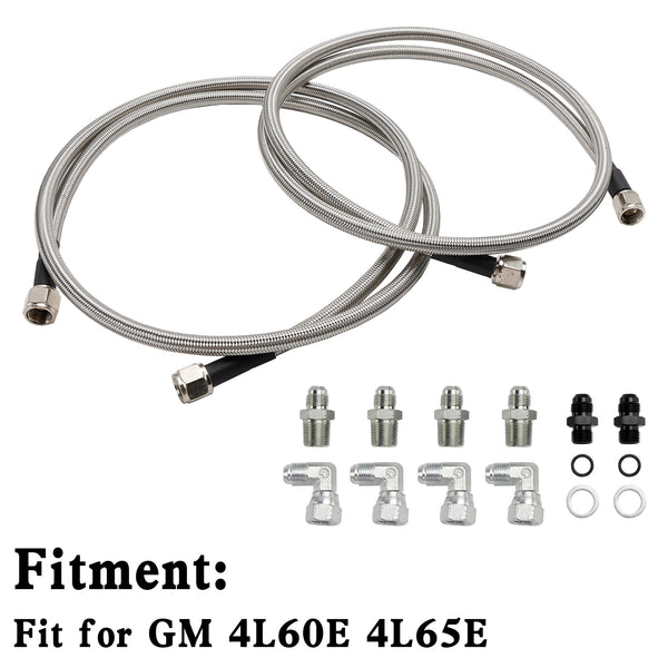 For Automatic Transmission Cooler Lines Kit 6-AN Hose Line Kit GM 4L60E 4L65E Generic