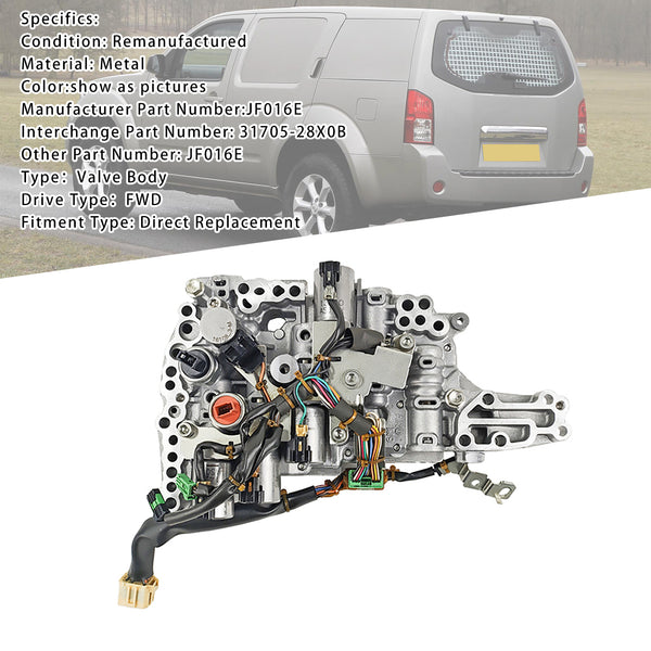2012-2019 Nissan Altima Rogue Sport 2.5L CVT Transmission Valve Body with Solenoids JF016E Generic