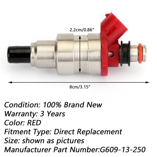 1991-1992 MAZDA MPV CARGO STANDARD CARGO VAN 2.6L 4Pcs Fuel Injector G609-13-250 Generic