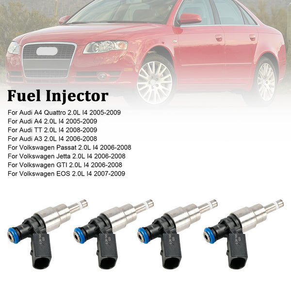 2005-2009 Audi A4 Quattro 2.0L I4 Fuel Injector 06F906036A 0261500020 Generic