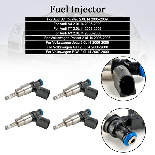 2005-2009 Audi A4 Quattro 2.0L I4 Fuel Injector 06F906036A 0261500020 Generic