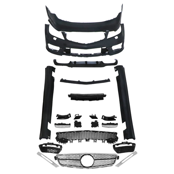 2012-2014 Benz C-Class W204 Upgrade C63 Style Front Rear Bumper Body Kit Generic
