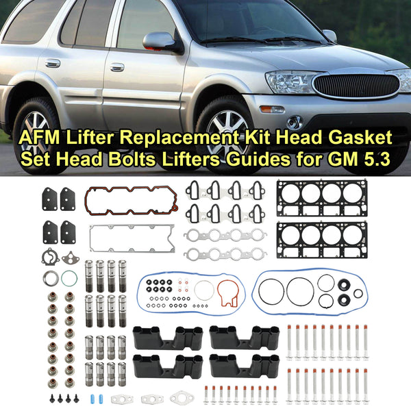 2005-2007 Buick Rainier 5.3L 5328CC 325CID V8 OHV 16 Valve AFM Lifter Replacement Kit Head Gasket Set Head Bolts Lifters Guides Fedex Express Generic