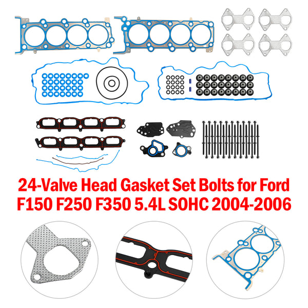 2004-2006 Ford F150 F250 F350 5.4L SOHC 24-Valve Head Gasket Set Bolts HS26306PT ES72798 Generic