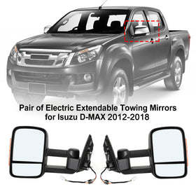 Isuzu D-MAX 2012-2018  Pair of Electric Extendable Towing Mirrors Generic