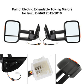 Isuzu D-MAX 2012-2018  Pair of Electric Extendable Towing Mirrors Generic