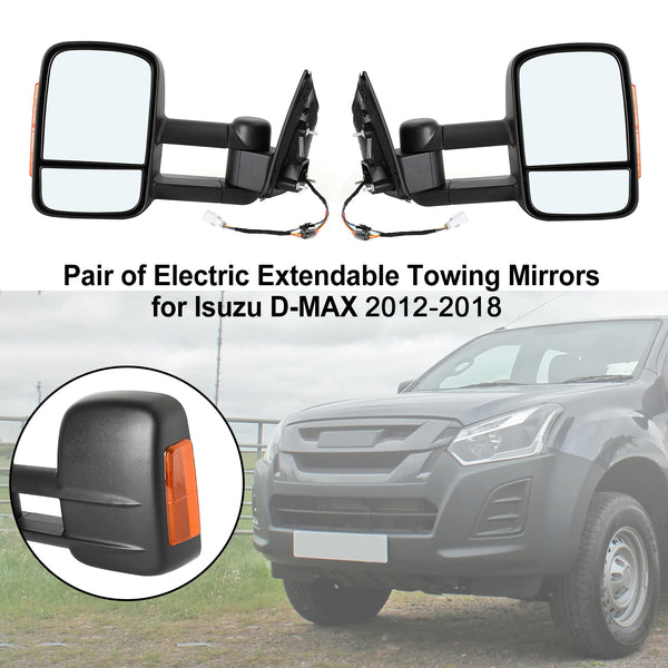 Isuzu D-MAX 2012-2018  Pair of Electric Extendable Towing Mirrors Generic