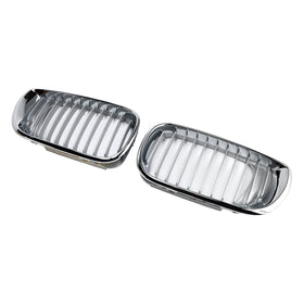 Front Kidney Hood Grille Grill For BMW E46 3 Series 4 Door 2002-2005 Chrome