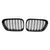 Double Line Front Hood Grille Grills Gloss Black For 1998-2001 BMW E46 2-Door Generic