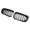 Double Line Front Hood Grille Grills Gloss Black For 1998-2001 BMW E46 2-Door Generic