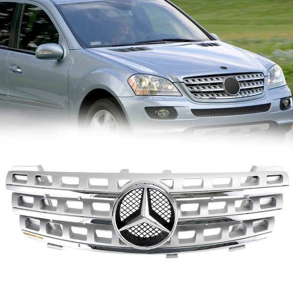 2005-2008 Benz ML-Class W164 AMG Style Front Chrome Silver Grille Grill Generic