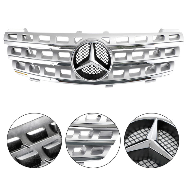 2005-2008 Benz ML-Class W164 AMG Style Front Chrome Silver Grille Grill Generic