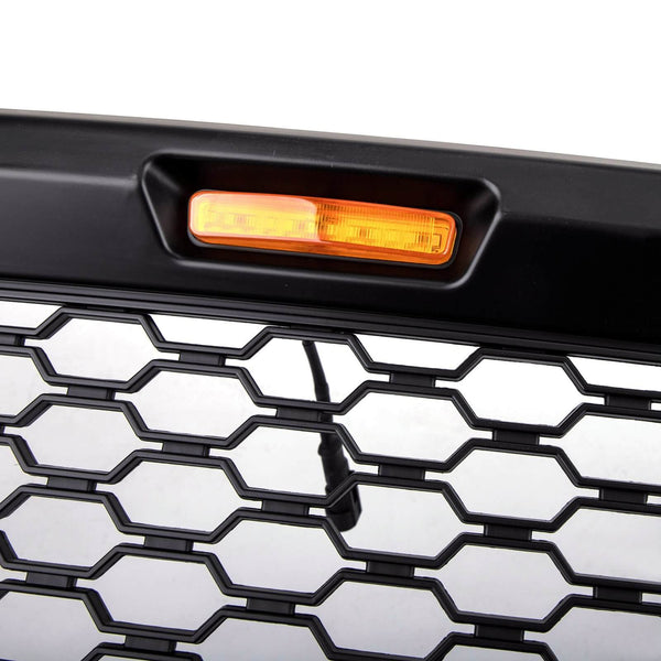 2018 2019 2020 Ford F150 Raptor Style Honeycomb Grill W/ Amber LED Light Grill Replacement Generic