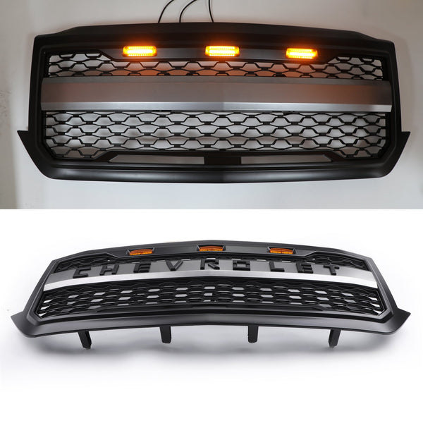 2016 2017 2018 Chevy Silverado 1500 Front Grill Replacement W/LED Light Generic