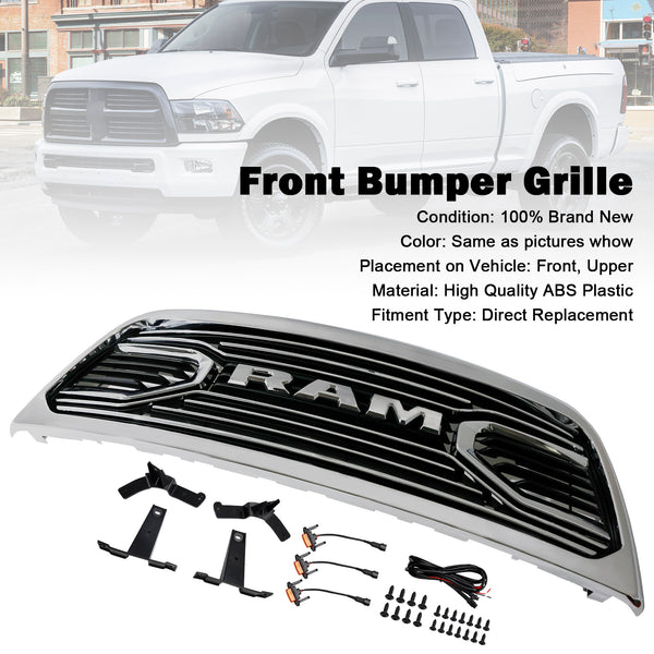 2010-2018 Ram 2500/3500 Laramie Chrome Front Bumper Grille W/ Led Light