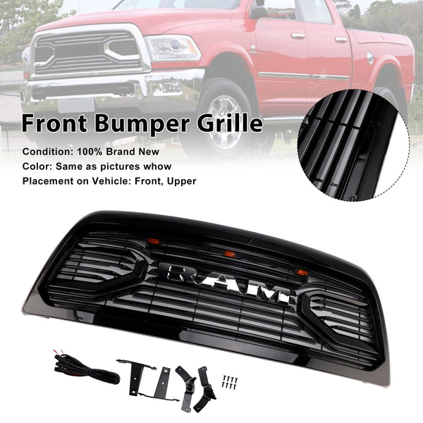 2010-2018 Ram 2500/3500 Laramie Black Front Bumper Grille W/ Led Light