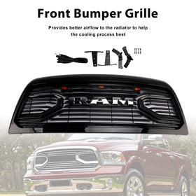 2010-2018 Ram 2500/3500 Laramie Black Front Bumper Grille W/ Led Light