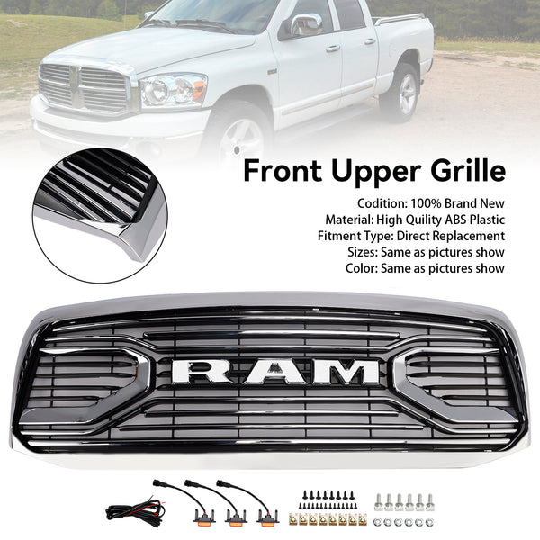 Dodge RAM 1500 2006-08 RAM 2500 06-09 Chrome Front Bumper Grill Grille