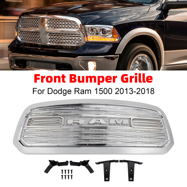 Dodge Ram 1500 2013-2018 LTD Style Front Bumper Grill Grille Chrome