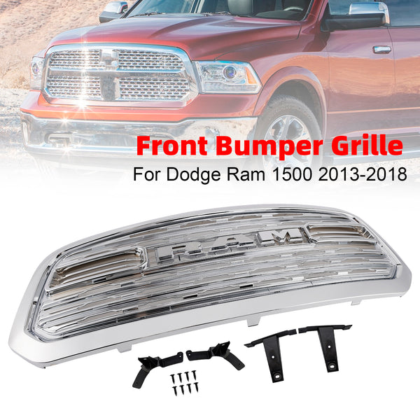 Dodge Ram 1500 2013-2018 LTD Style Front Bumper Grill Grille Chrome