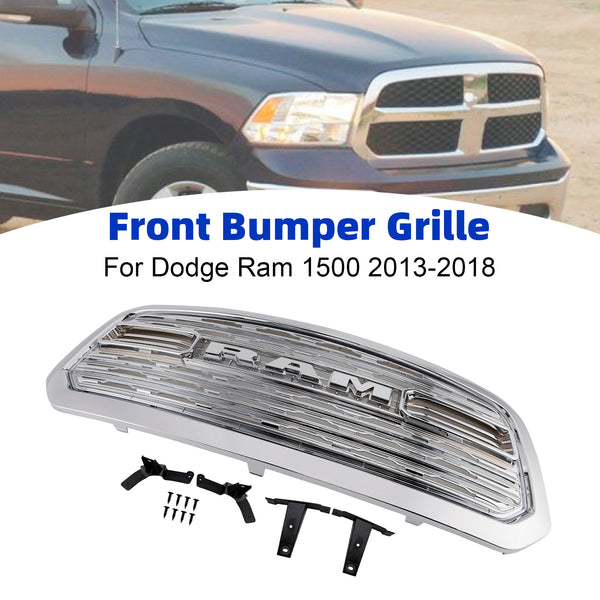 Dodge Ram 1500 2013-2018 LTD Style Front Bumper Grill Grille Chrome