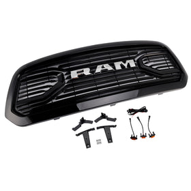 2013-2018 Dodge Ram 1500 Black Big Horn Style Front Bumper Grill Grille