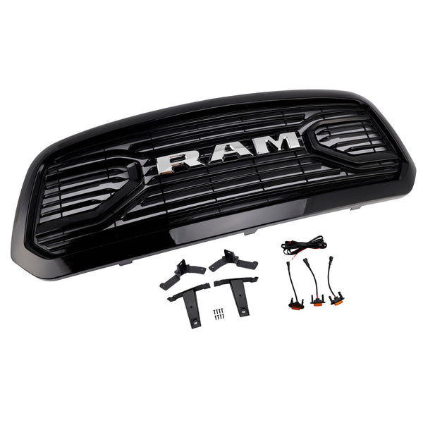 2013-2018 Dodge Ram 1500 Black Big Horn Style Front Bumper Grill Grille