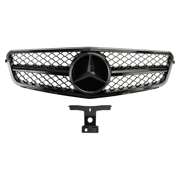 2008-2013 Benz C-Class W204 Front Bumper Grille With Emblem Black Radiator AMG Style Generic