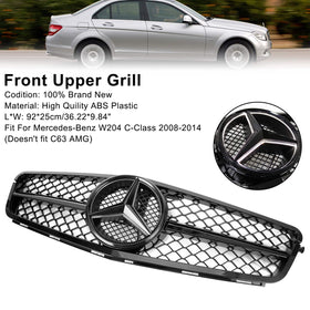 Benz 2008-2014 W204 C-Class C300 C350 Front Bumper Grille Grill w/LED Generic