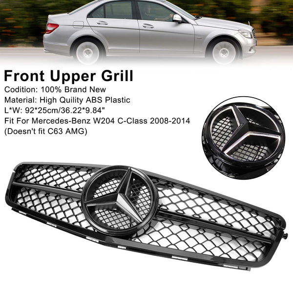 08-14 Benz W204 C-Class C300 C350 Front Bumper Grille Grill w/LED Generic