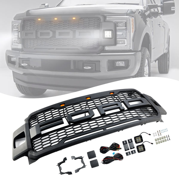 2017-2019 Ford F-250 F-350 F-450 Raptor Style Front Bumper Grill Generic