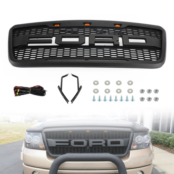 Ford F150 2004-2008 Grill Raptor Style Front Grille with LED Light & Letter Generic