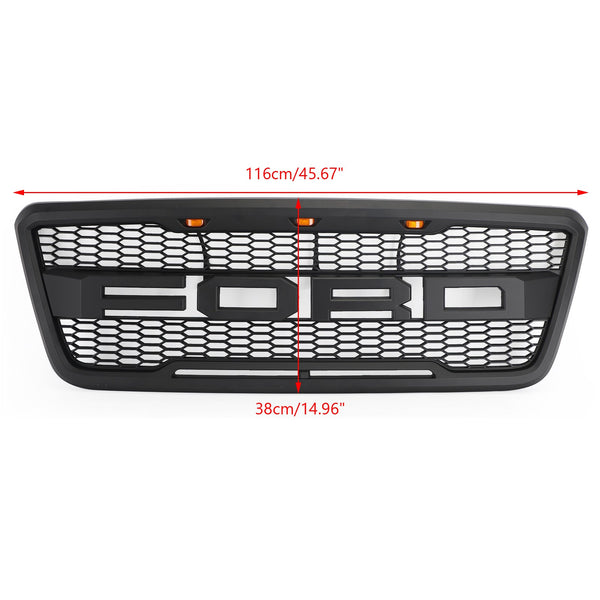 Ford F150 2004-2008 Grill Raptor Style Front Grille with LED Light & Letter Generic