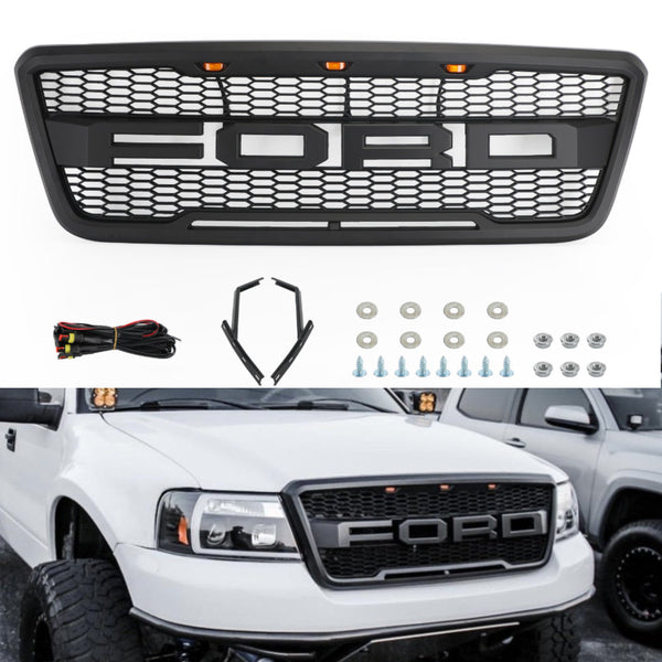 2004-2008 Ford F150 Raptor Style Grille Black/Grey Black For Choose Generic