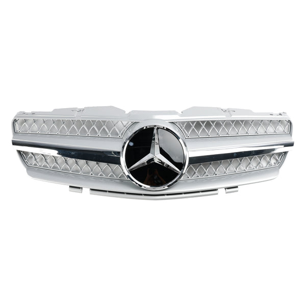 2003-2006 Mercedes Benz SL-Class R230 SL500 SL600 SL55 AMG Front Bumper Upper Grill Silver Chrome Grille