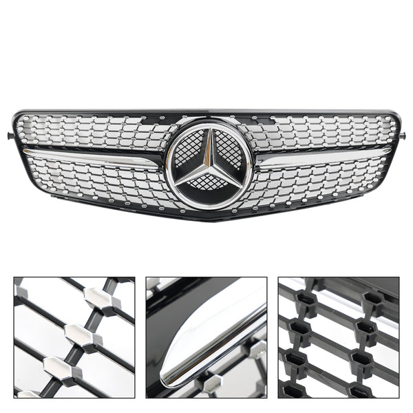 2008-2014 Benz C-Class W204 C300 C350 C250 C200 Diamond Black Chrome Front Grill Generic