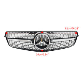 2008-2014 Benz C-Class W204 C300 C350 C250 C200 Diamond Black Chrome Front Grill Generic