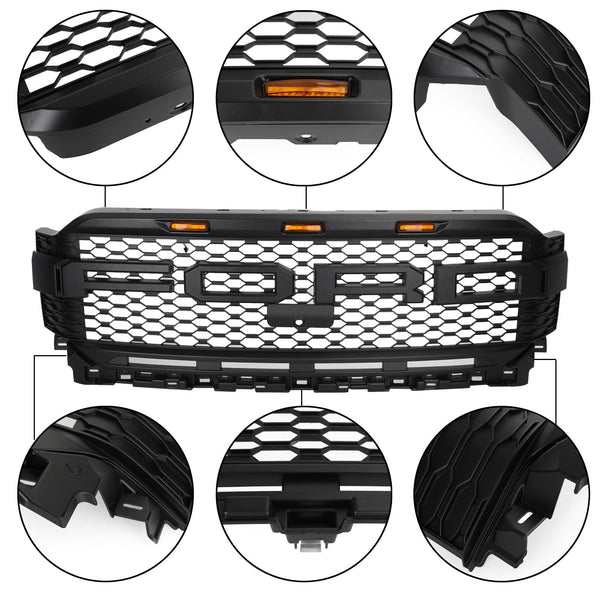 2021 2022 2023 F150 | Ford Raptor Replacement ABS Front Bumper Grille Grill W/ LED Generic