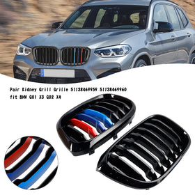 BMW G01 X3 G02 X4 M-Color Kidney Grill Grille 51138469959 fit BMW G01 X3 G02 X4 Gloss Black Generic