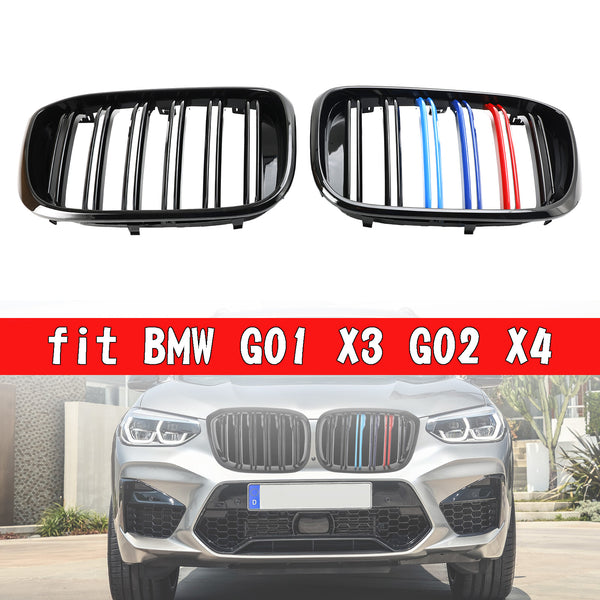 BMW G01 X3 G02 X4 Gloss Black 2PCS M-Color Kidney Grill Grille 51138469959 Generic