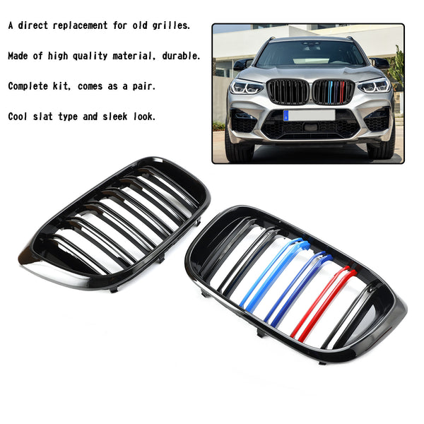 BMW G01 X3 G02 X4 Gloss Black 2PCS M-Color Kidney Grill Grille 51138469959 Generic