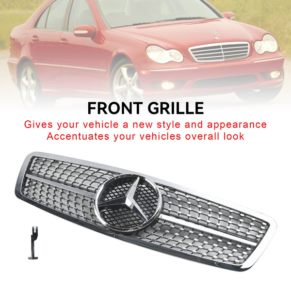 2001-2007 Benz C-Class W203 C230 C320 C240 Front Bumper Kidney Grill Replacement Generic