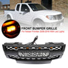 Nissan Frontier 2009-2016 Black Front Bumper Grill W/Led Lights Generic