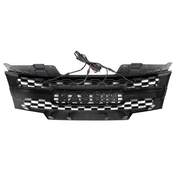 Nissan Frontier 2009-2016 Black Front Bumper Grill W/Led Lights Generic