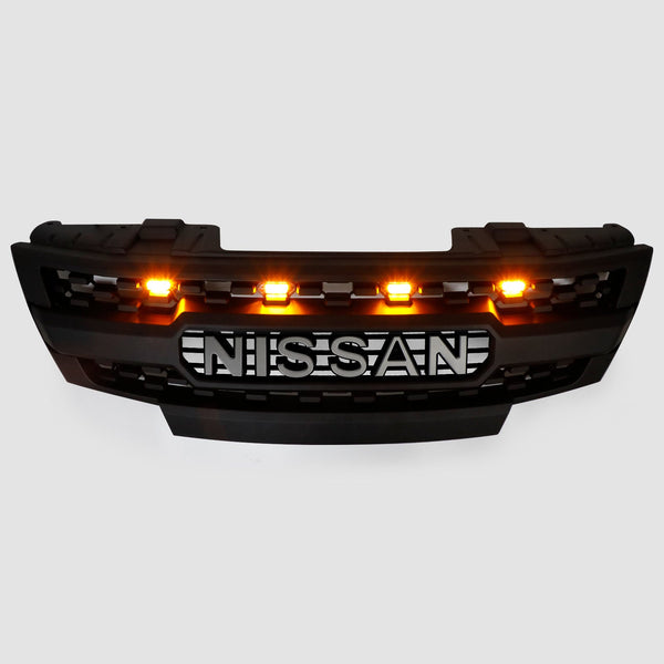 Nissan Frontier 2009-2016 Black Front Bumper Grill W/Led Lights Generic