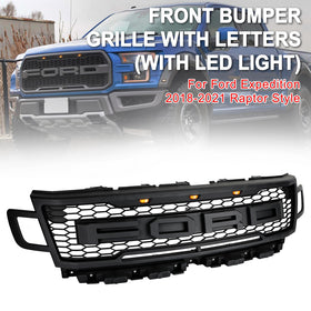 2018-21 Ford Expedition Raptor Style Front Bumper Grill Replacement W/LED Generic