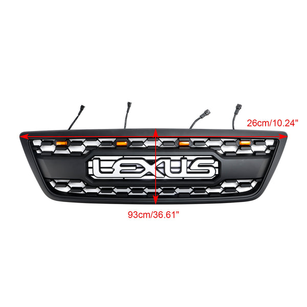 1998-2002 Lexus LX470 LX570 Matte Black Front Bumper Grill With LED Generic