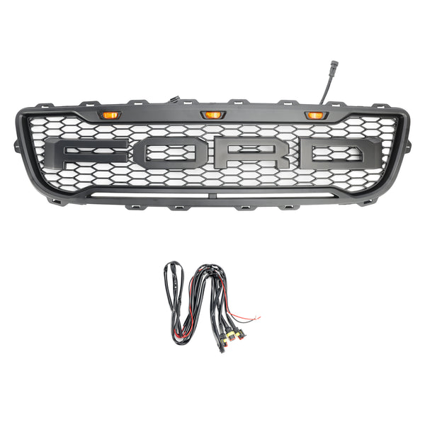 Ford F150 1999-2003 Matte Black Front Honeycomb Bumper Grill W/Led Generic