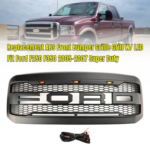 2005-2007 Ford F250 F350 Super Duty Front Bumper Grill Grille W/ LED Generic